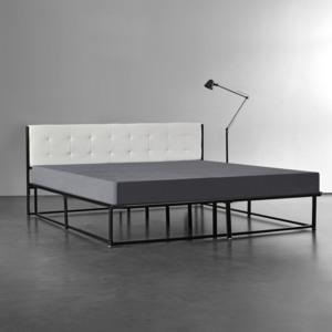 [en.casa]® Kovová manželská posteľ AANB-0703 - s roštom - 180 x 200 cm