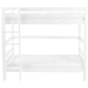 Biela detská poschodová posteľ z masívneho bukového dreva Mobi furniture Daniel, 200 × 90 cm