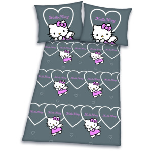 Herding Detské obojstranné obliečky Hello Kitty, 140x200 cm / 70x90 cm