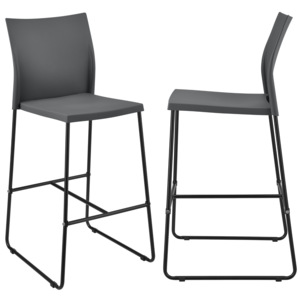 [en.casa]® Sada dizajnových barových stoličiek - 2 kusy - 107 x 31 x 48 cm - sivé