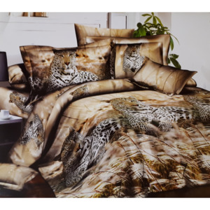 Home of Dream bavlnené 3D obliečky 3-dielna sada so vzorom Leoparda 70x90 40x50 140x200