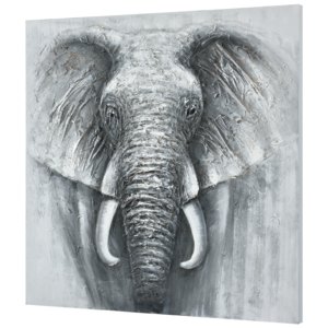 [art.work] Ručne maľovaný obraz - slon 5 - plátno napnuté na ráme - 100x100x3,8 cm