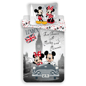 Obliečka Mickey a Minnie v Londýne,140x200/70x90 cm