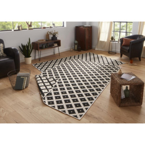 Bougari - Hanse Home koberce Kusový koberec Twin-Wendeteppiche 103124 schwarz creme - 80x150 cm