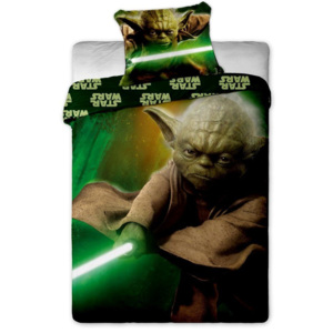 Jerry Fabrics Detské obojstranné obliečky Star Wars Yoda, 140x200 cm / 70x90 cm