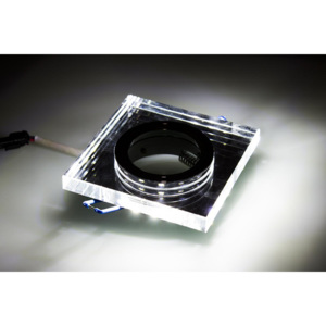 SuperLED Podhľadové bodové svietidlo nevýklopné - štvorec zrkadlo + LED pásik 3W studená biela