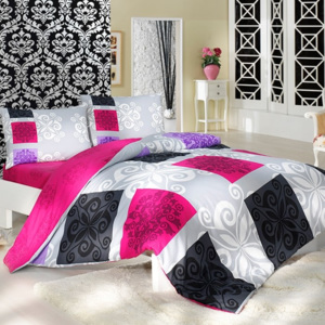 Bedtex bavlnené obliečky Sedef Ružové, 140 x 220 cm, 70 x 90 cm