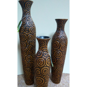 Drevená váza SUAN 76 cm - hnedá