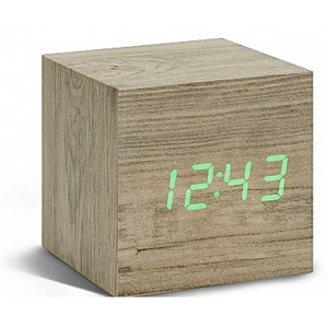 Budík na stôl Cube Ash Click Clock , Gingko - Topoľ