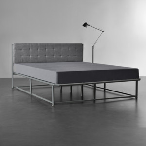 [en.casa]® Kovová manželská posteľ AANB-0702 - s roštom - 140 x 200 cm