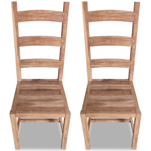 Masívne jedálenské stoličky, 2 ks, teakové drevo, 45,5x53x111 cm