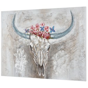 [art.work] Ručne maľovaný obraz - býk - plátno napnuté na ráme - 90x120x3,8 cm