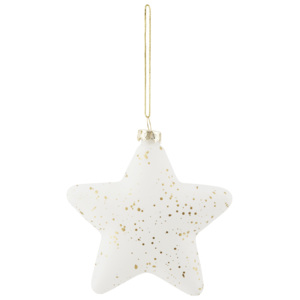 Bielo–zlatá dekoračná hviezda Gold Sprinkle