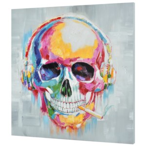 [art.work] Ručne maľovaný obraz - smrtka 2 - plátno napnuté na ráme - 100x100x3,8 cm