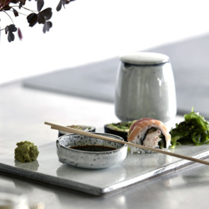 HOUSE DOCTOR Sada 6 ks − Šedomodrý tanier na sushi Rustic