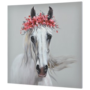[art.work] Ručne maľovaný obraz - kôň - plátno napnuté na ráme - 100x100x3,8 cm
