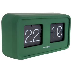 KARLSSON Stolné hodiny Bold Flip matné zelené