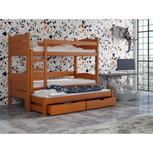 Detská poschodová posteľ 90 cm Celsa (jelša). Akcia -33%. Vlastná spoľahlivá doprava až k Vám domov