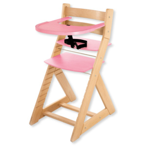 Hajdalánek Rastúca stolička ELA - s veľkým pultíkom (buk, ružová) ELABUKRUZOVA