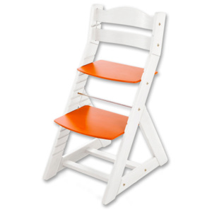 Hajdalánek Rastúca stolička MAJA - guľatá opierka (biela, oranžová) MAJABILAORANZOVA