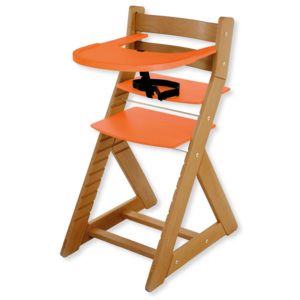 Hajdalánek Rastúca stolička ELA - s veľkým pultíkom (dub svetlý, oranžová) ELADUBSVEORANZOVA