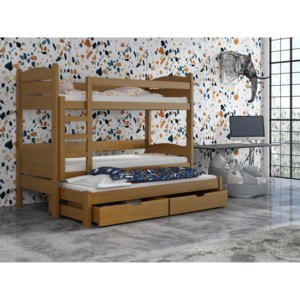 Detská poschodová posteľ 90 cm Celsa (dub). Akcia -33%. Vlastná spoľahlivá doprava až k Vám domov