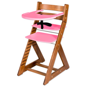 Hajdalánek Rastúca stolička ELA - s veľkým pultíkom (dub tmavý, ružová) ELADUBTMAVYRUZOVA
