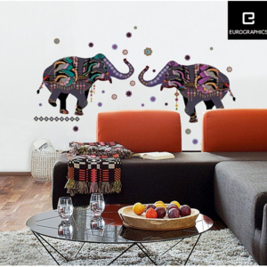 Eurographics Nálepky na stenu - Dancing Elephants 2x 50x70cm