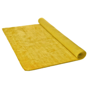 Žltý ručne viazaný koberec pols potten Loop