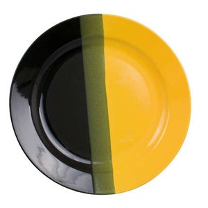 VETRO-PLUS Tanier plytký čierno / žltý 25cm 202140BYI