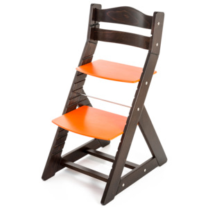 Hajdalánek Rastúca stolička MAJA - guľatá opierka (wenge, oranžová) MAJAWENGEORANZOVA