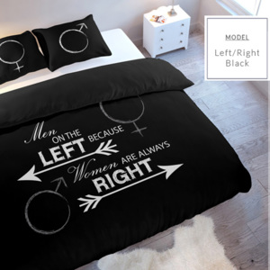 Luxusné posteľné obliečky čiernej farby MEN and WOMEN