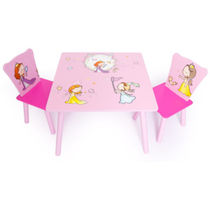 Homestyle4U Detský stôl so stoličkami Princezné
