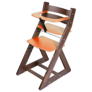 Hajdalánek Rastúca stolička ANETA - s malým pultíkom (orech, oranžová) ANETAORECHORANZOVA