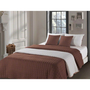 Luxusné prešivané prehozy na posteľ béžovo hnedej farby