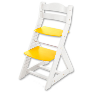 Hajdalánek Rastúca stolička MAJA - guľatá opierka (biela, žltá) MAJABILAZLUTA