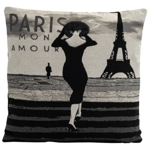 BO-MA Trading Obliečka na vankúšik Gobelín žena v Paríži, 45 x 45 cm