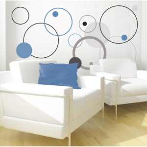 Eurographics Nálepky na stenu - Blue Bubbles 2x 50x70cm