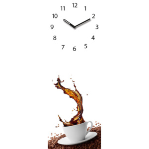 Eurographics Sklenené hodiny - Splashing Coffee 20x60cm