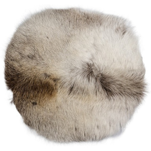 Hnedo-biely podsedák/vankúš zo sobej kože Arctic Fur Davam, 35 × 35 cm