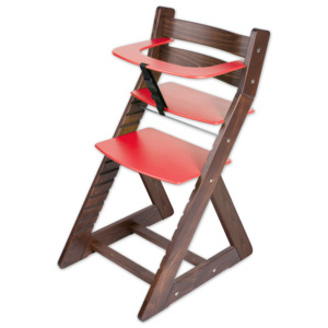 Hajdalánek Rastúca stolička ANETA - s malým pultíkom (orech, červená) ANETAORECHCERVENA