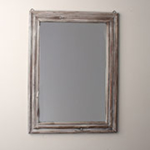 Zrkadlo v sivom drevenom ráme Dakls, výška 56 cm