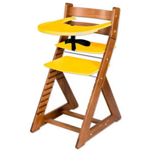 Hajdalánek Rastúca stolička ELA - s veľkým pultíkom (dub tmavý, žltá) ELADUBTMAVYZLUTA