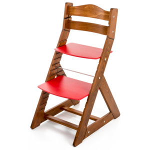 Hajdalánek Rastúca stolička MAJA - guľatá opierka (dub tmavý, červená) MAJADUBTMAVYCERVENA