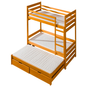 Poschodová posteľ 80 cm Furo (s roštami a úl. priestorom). Akcia -32%. Vlastná spoľahlivá doprava až k Vám domov