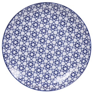 Modrý porcelánový tanier Tokyo Design Studio Stripe, ø 25,7 cm