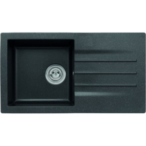 ALVEUS Cortina 70 granitový drez, 780 x 435 mm, sifón + záslepka, čierna