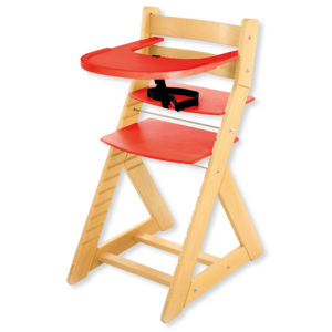 Hajdalánek Rastúca stolička ELA - s veľkým pultíkom (breza, červená) ELABRIZACERVENA