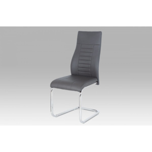 Jédálenská stolička HC-955 GREY sivá koženka / chróm Autronic
