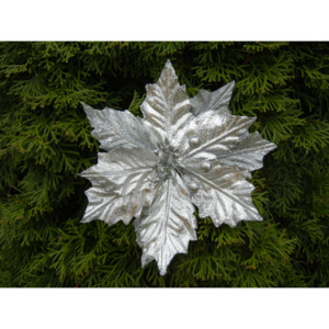 Vianočné ozdoby - Strieborný kvet Doris